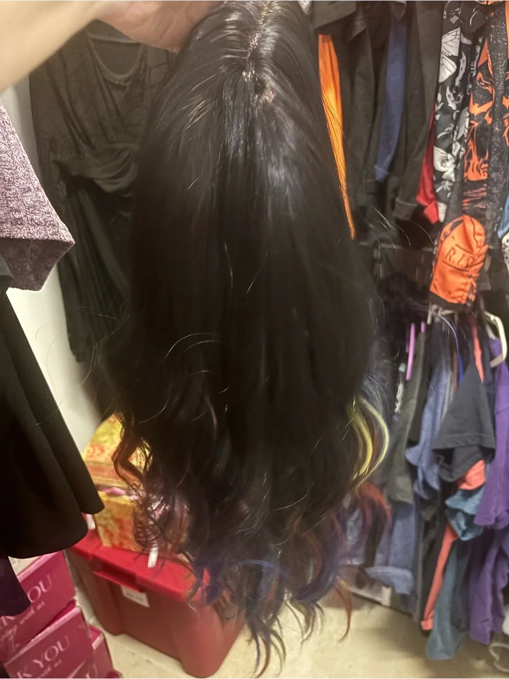 Chasing Rainbow Long Wavy Wig with Rainbow-Blend Ends Chelsey Smith Crowns